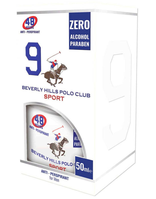 Deodorant antiperspirant spray Beverly Hills Polo Club 1982 - Sport 9, pentru bărbați, 50 ml