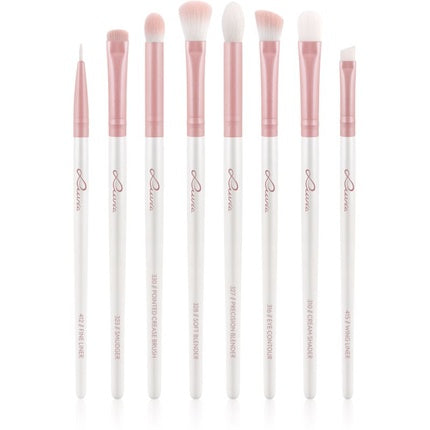 Set 8 pensule machiaj, Luvia Cosmetics Prime Vegan All Eye Want, Candy Pearl White Rose