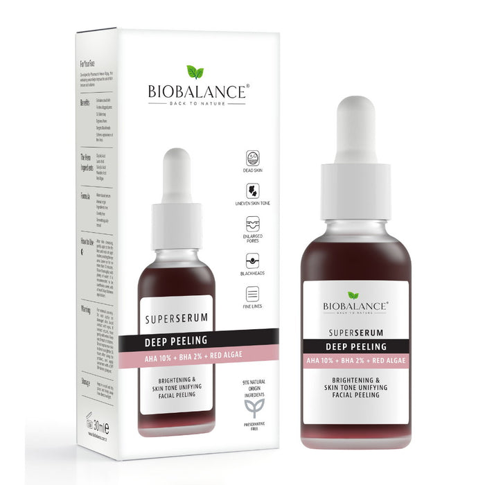 Ser exfoliant Bio Balance Deep Peeling, iluminator, pentru uniformizarea nuanței pielii, 30 ml