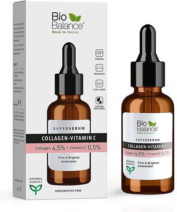 Ser de față Bio Balance Collagen-Vitamin C, fermitate și luminozitate, zi și noapte, 30 ml