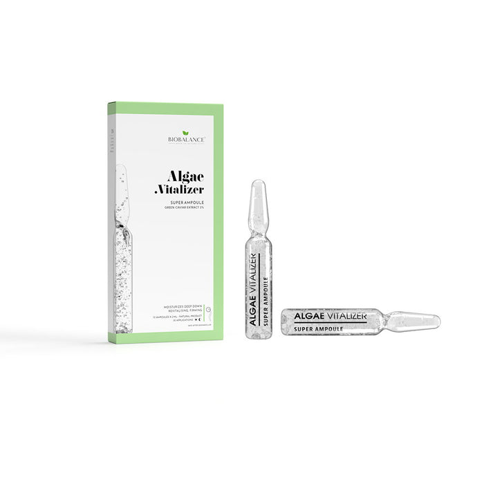 Ser în fiole Bio Balance Algae Vitalizer, hidratant, fermizant și revitalizant, pentru față și gât, 10 x 2 ml