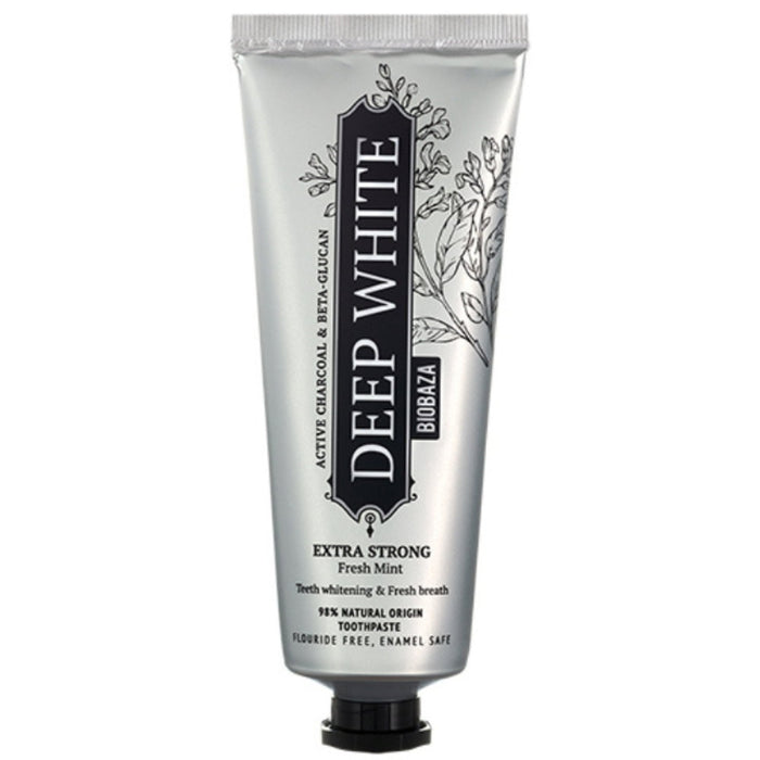 Pastă de dinți Biobaza Deep White, albire și remineralizare, mentă proaspătă, fără fluor, 75 ml