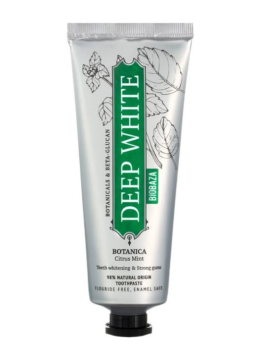 Pastă de dinți Biobaza Deep White, pentru albirea dinților, fără fluor, 75 ml