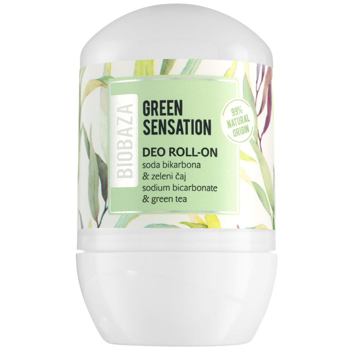 Deodorant roll-on Biobaza Green Sensation, cu bicarbonat de sodiu și ceai verde, 50 ml
