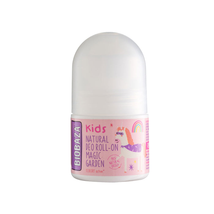 Deodorant roll-on Biobaza Magic Garden, cu ingrediente naturale, răcoritor, cu citrice, pentru fete, 30 ml
