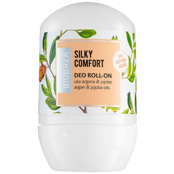 Deodorant roll-on Biobaza Silky Comfort, cu ulei de argan și jojoba, pentru femei, 50 ml