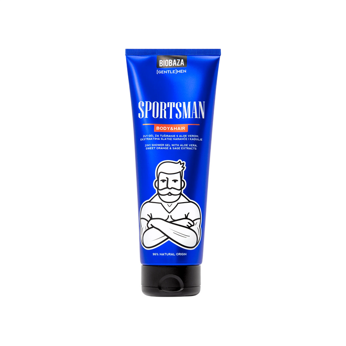 Gel de duș și șampon 2 în 1 Biobaza Sportsman, Citrus & Aromatic, cu ingrediente naturale, 220 ml
