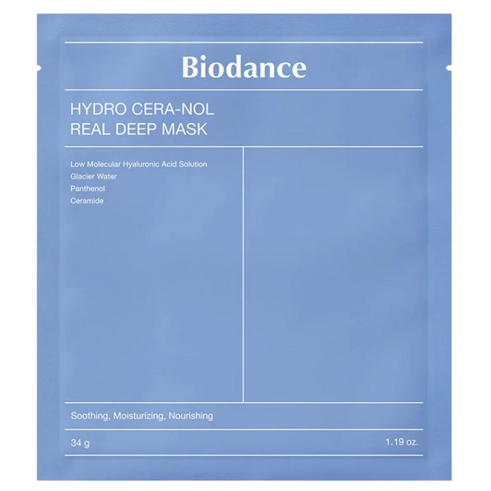 Mască facială Biodance Hydro Cera-Nol, calmantă, hidratantă, hrănitoare, 34 g