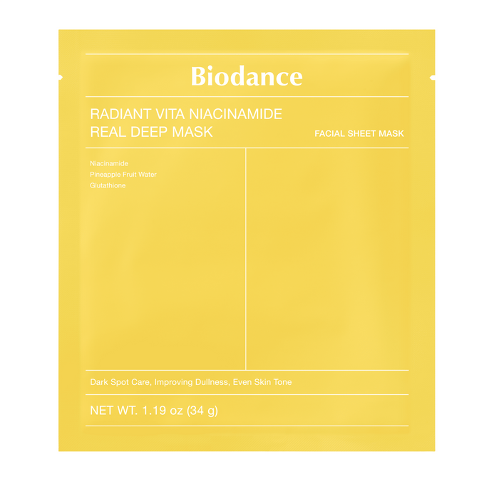 Mască facială Biodance Radiant Vita, hidratantă și iluminatoare, 34 g