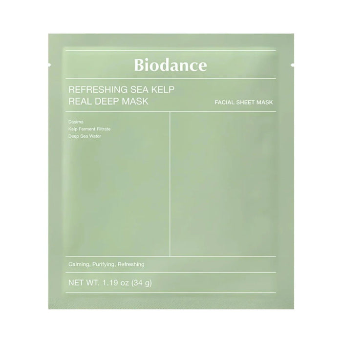 Mască facială Biodance Refreshing Sea Kelp, calmantă, hidratantă, 34 g