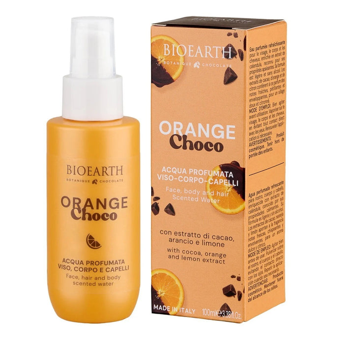 Spray parfumat Bioearth Orange Choco, răcoritor, pentru corp, față și păr, 100 ml