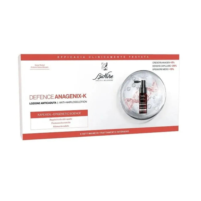 Tratament cu loțiune pentru păr BioNike Defense Anagenix-K, împotriva căderii părului, 6 x 15 ml