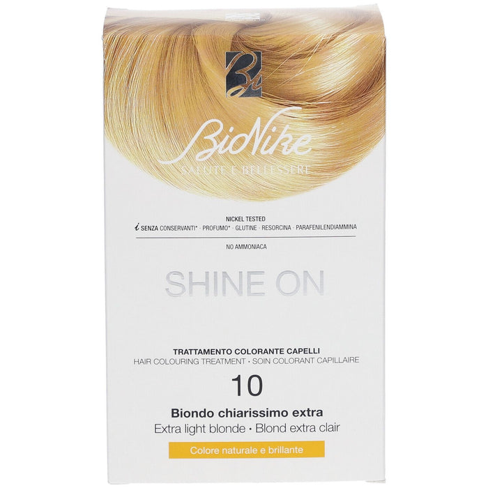 Vopsea permanentă de păr BioNike Shine On, nuanța 10 Extra Light Blonde, 145 ml