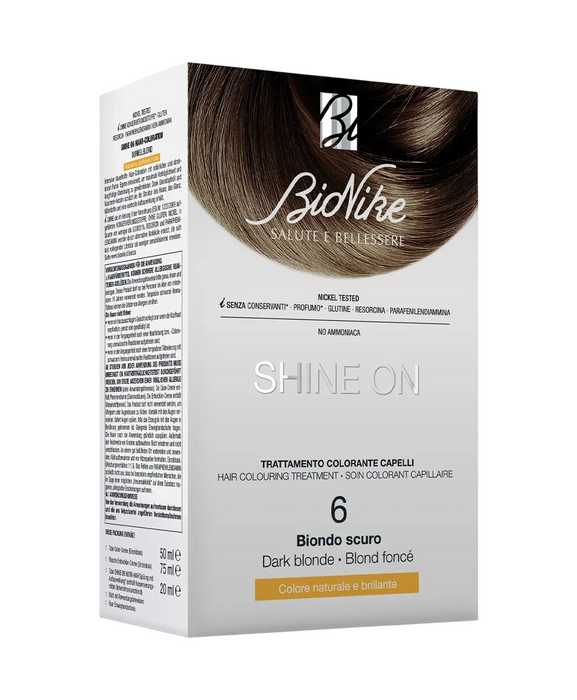 Vopsea permanentă de păr BioNike Shine On, nuanța 6 Dark Blonde, 145 ml