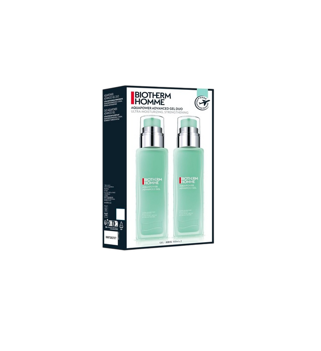 Set cremă-gel de față Biotherm Aquapower, ultra-hidratantă, 2 x 100 ml