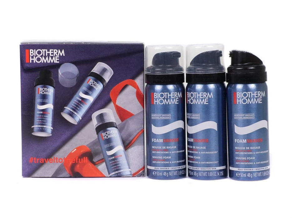 Set de spumă de ras Biotherm Homme, împotriva iritației, pentru bărbați, 3 x 50 ml