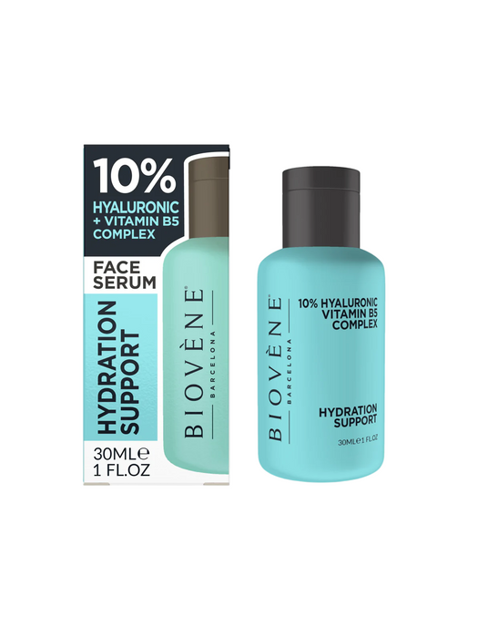 Ser de față Biovene Hydration Support, hidratant, cu 10% acid hialuronic și complex de vitamina B5, 30 ml