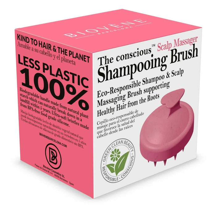Perie pentru scalp Biovene The Conscious Shampooing Brush, pentru masaj, roz