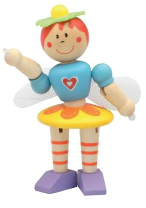 Figurină flexibilă din lemn Wood, zână, 12 cm