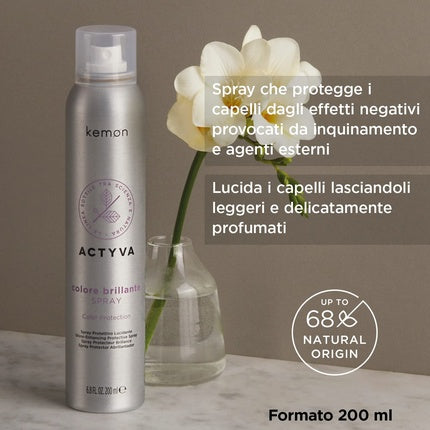 Spray Kemon Actyva pentru păr colorat, cu protecție UV și efect de strălucire