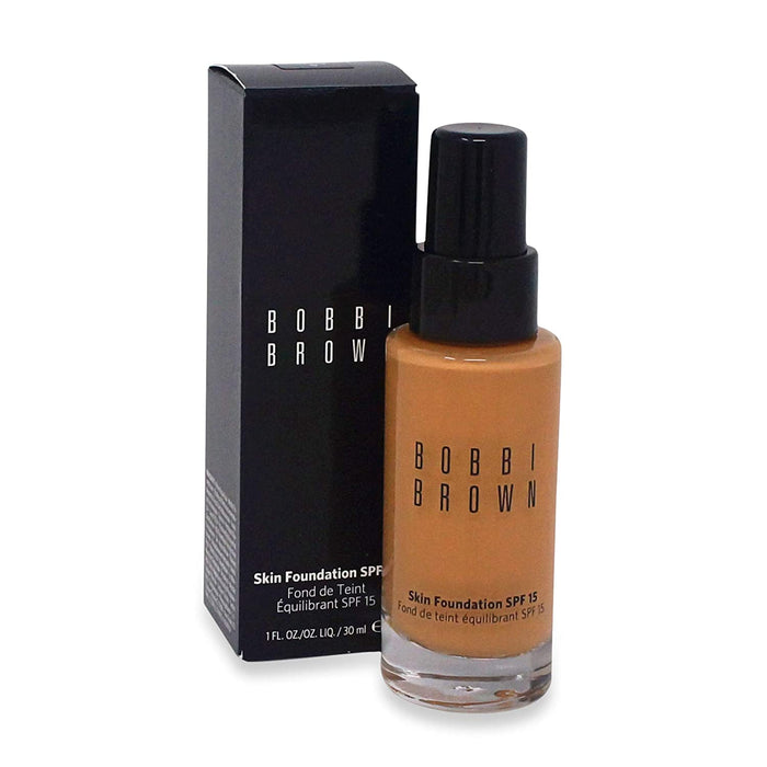 Fond de ten lichid Bobbi Brown Skin Long-Wear Weightless, acoperire completă, nuanța 080 Neutral Almond, SPF 15, 30 ml