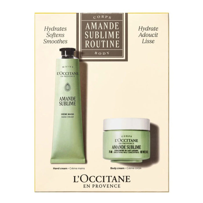 Set L'Occitane en Provence Amande Sublime Routine: cremă de corp 75 ml + cremă de mâini 75 ml
