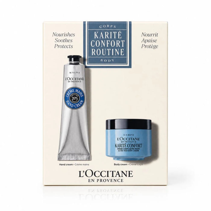 Set cremă de mâini + cremă de corp L'Occitane en Provence Shea Butter, hidratante, 75 ml + 75 ml