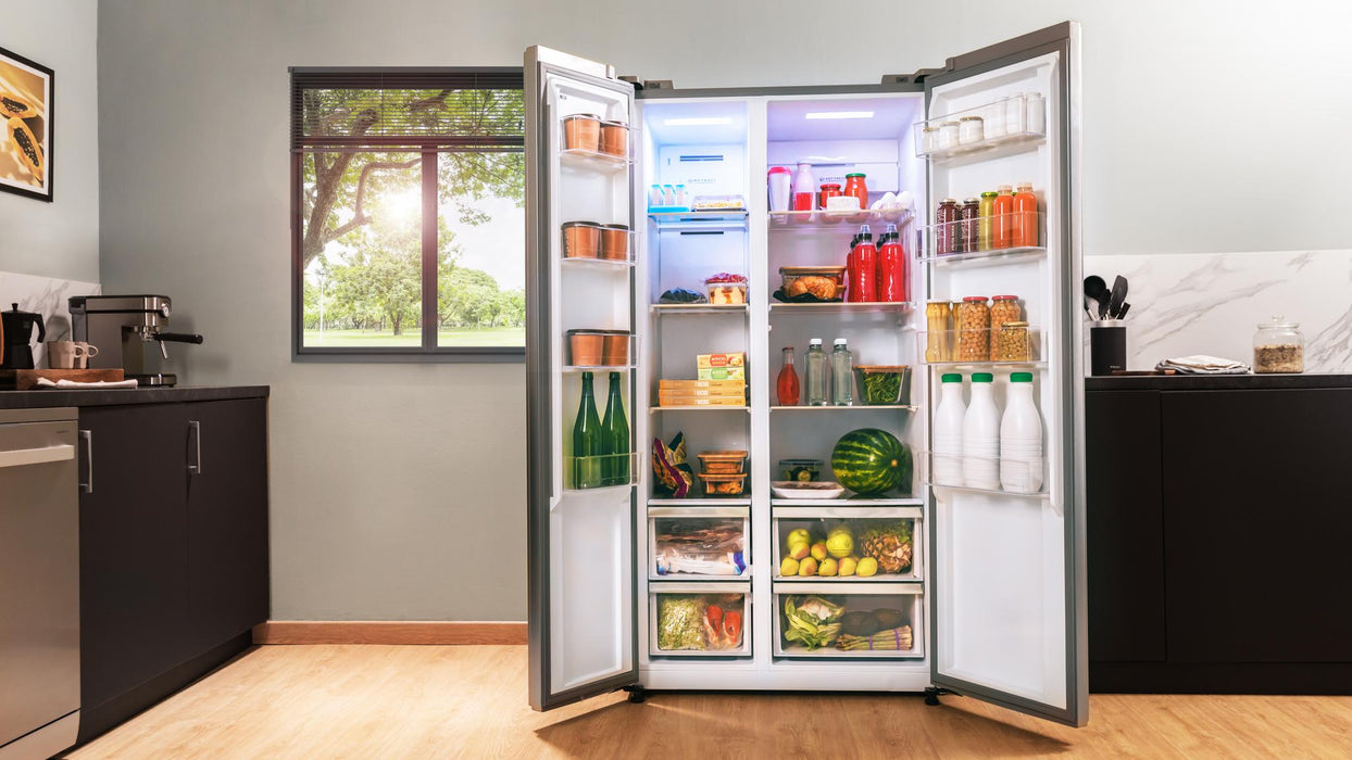 Frigider side by side Cecotec Bolero CoolMarket SBS 592, 592 l, Total No Frost, clasa E, inox