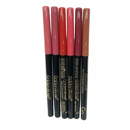 Creion Buze Waterproof Golden Rose, Standard, Culori: Roșu, Roz, Maro