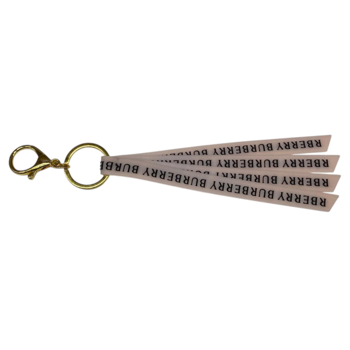 Accesoriu pentru geantă Burberry, cu breloc metalic și benzi cu logo