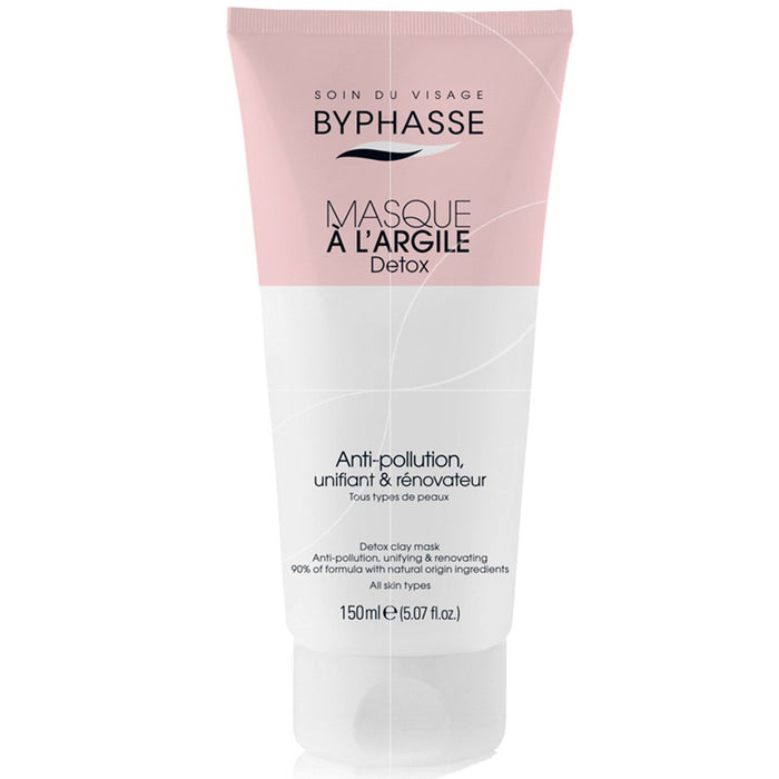 Mască de față cu argilă Byphasse Detox, antipoluare, pentru toate tipurile de ten, 150 ml