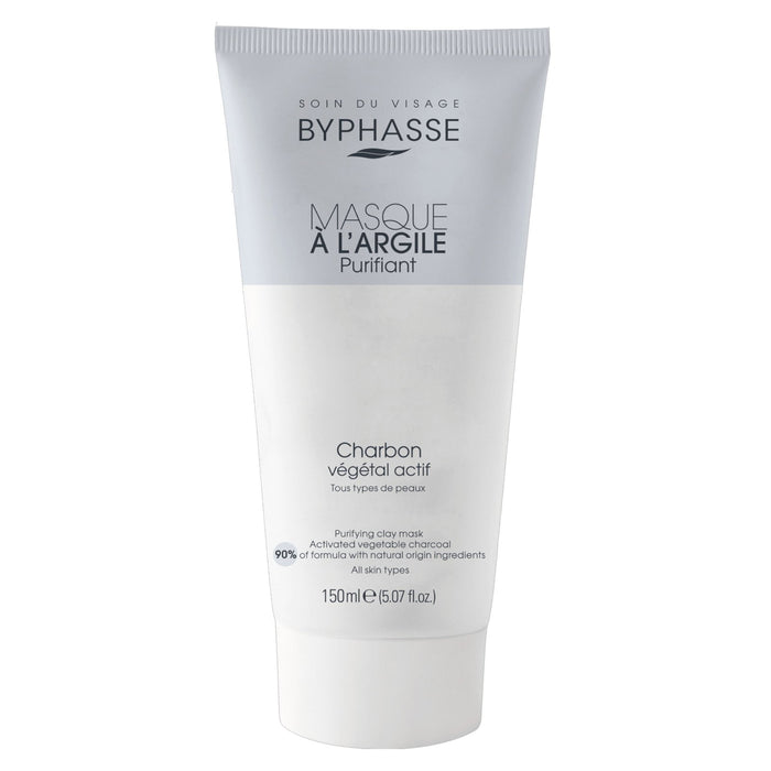 Mască de argilă Byphasse Purifiant, purificatoare, cu cărbune activ, pentru toate tipurile de ten, 150 ml