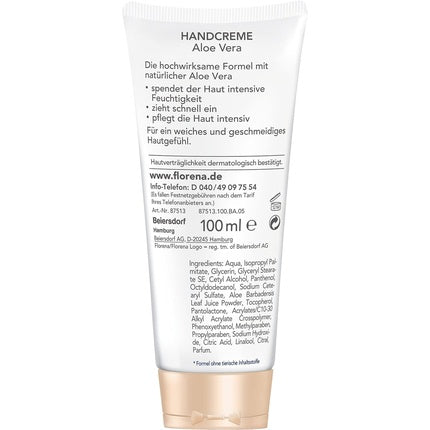 Cremă de mâini Florena cu Aloe Vera, vegan, 100ml