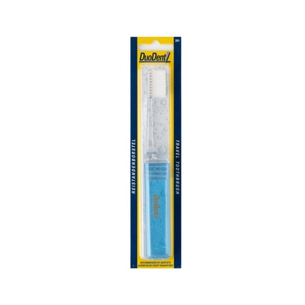 Periuță de dinți DuoDent Travel Toothbrush 201, albastră, ambalaj