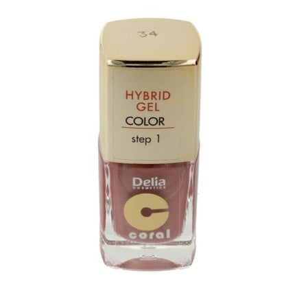 Smalt pentru unghii gel Delia Cosmetics Coral Hybrid Gel Nail Polish No. 34 Flesh Pearl 11ml