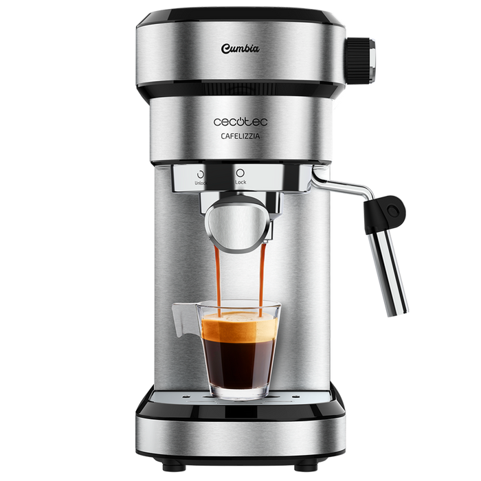 Espressor Cecotec Cafelizzia 790 Steel, 1350 W, 20 bari, rezervor 1,2 l, inox