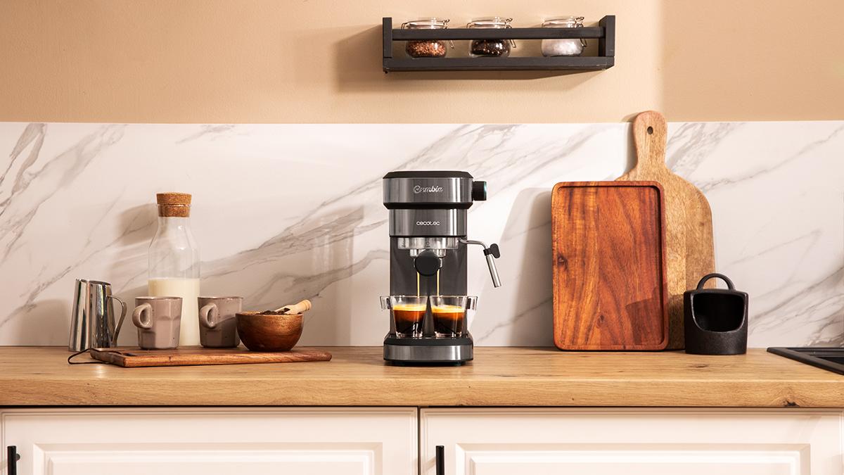 Espressor Cecotec Cafelizzia 890 Grey, 1350 W, 20 bar, rezervor 1,2 l, inox