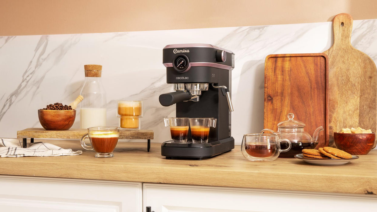 Espressor Cecotec Cafelizzia 890 Rose Pro, 1350 W, 20 bar, rezervor 1,1 l, negru/roz