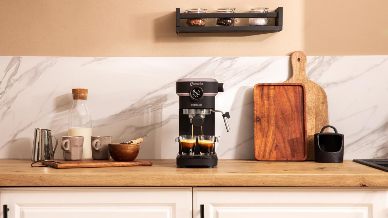 Espressor Cecotec Cafelizzia 890 Rose Pro, 1350 W, 20 bar, rezervor 1,1 l, negru/roz