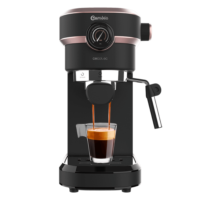 Espressor Cecotec Cafelizzia 890 Rose Pro, 1350 W, 20 bar, rezervor 1,1 l, negru/roz
