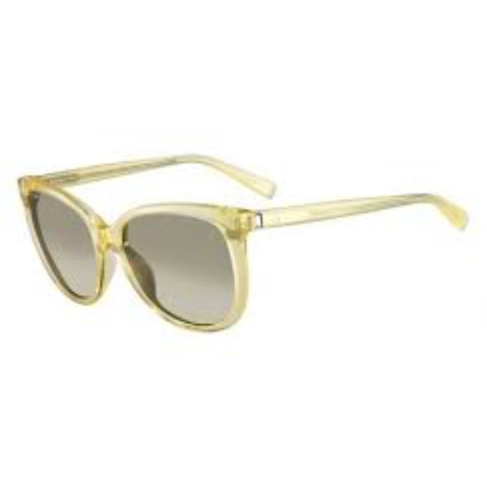 Ochelari de soare Calvin Klein Eyewear & Accessories, ramă galbenă translucidă, lentile gri degrade