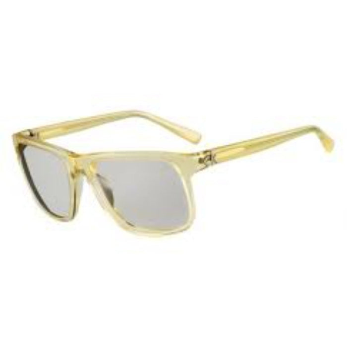 Ochelari de soare Calvin Klein Eyewear & Accessories, ramă galbenă transparentă, lentile gri