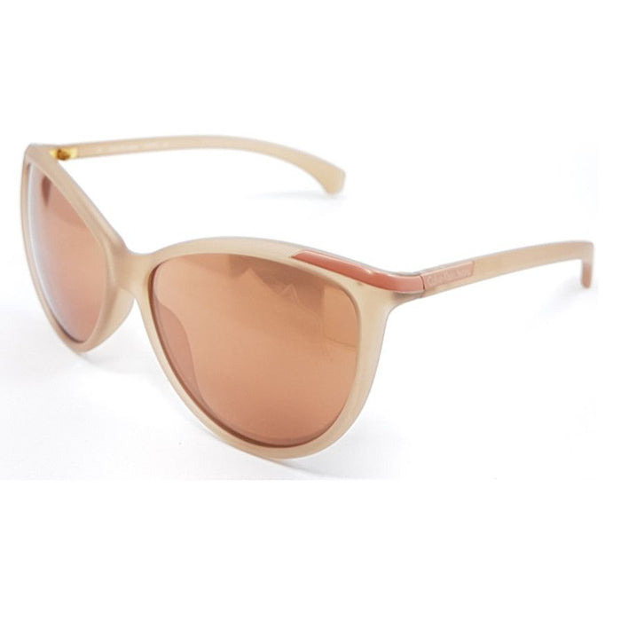 Ochelari de soare Calvin Klein, ramă bej, lentile maro