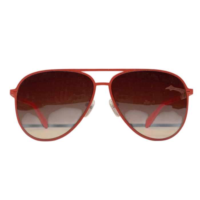 Ochelari de soare Calvin Klein, stil aviator, ramă roșie, lentile maro degrade