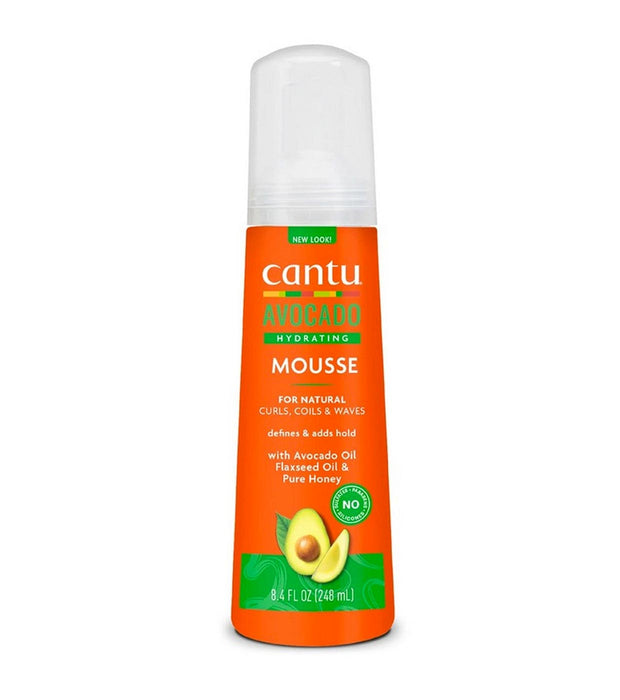 Spumă de coafat Cantu Avocado Hydrating Mousse, definire și control, fixare ușoară, 248 ml