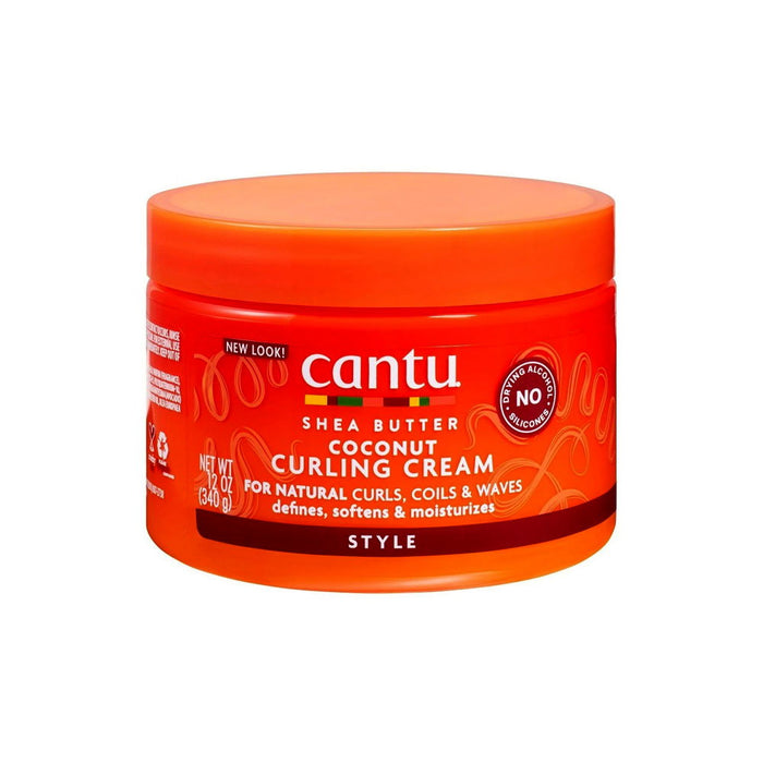 Cremă de coafat Cantu Shea Butter Coconut Curling Cream, pentru bucle și onduleuri, fără alcool, 340 ml