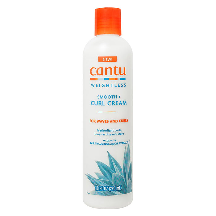 Cremă fără clătire pentru păr Cantu Weightless Smooth + Curl, definirea buclelor, pentru păr ondulat și creț, 295 ml