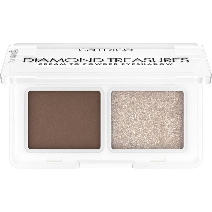 Paletă de farduri de pleoape Catrice Diamond Treasures, nuanța 010 Hazel Spark, 2 nuanțe, 2,8 g
