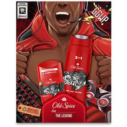 Set Cadou Corp Old Spice Wolfthorn Gamer, deodorant stick, gel de dus 3in1, roșu