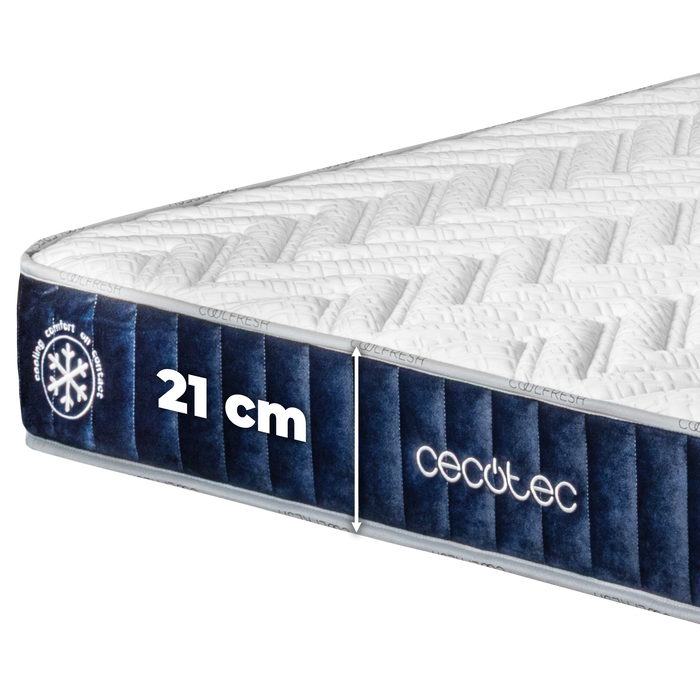 Saltea Cecotec Flow CecoFresh 2100 CoolConfort, 110 × 200 cm, înălțime 21 cm, fermitate ridicată